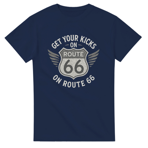 T-shirt med Route 66-skylt och texten Get Your Kicks on Route 66