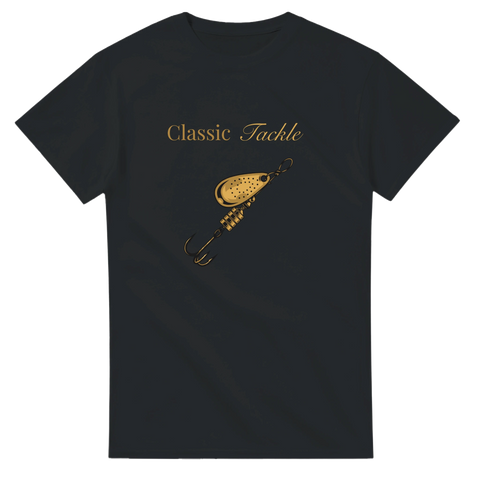T-shirt Original i svart med guldfärgat skeddrag och texten "Classic Tackle".