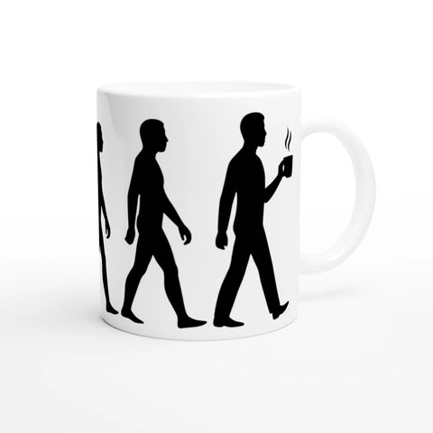 Mugg med evolutionen från apa till människa
