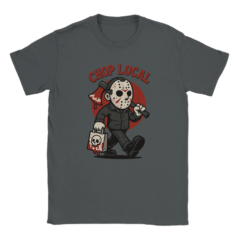 Rolig t-shirt med tryck av seriemördare, inspirerat av skräckfilm och mörk humor
