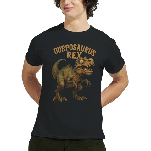 T-shirt med tecknad dinosaurie och texten Durposaurus Rex