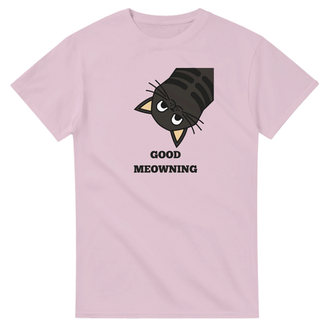 Rolig T-shirt med katt och texten Good Meowning