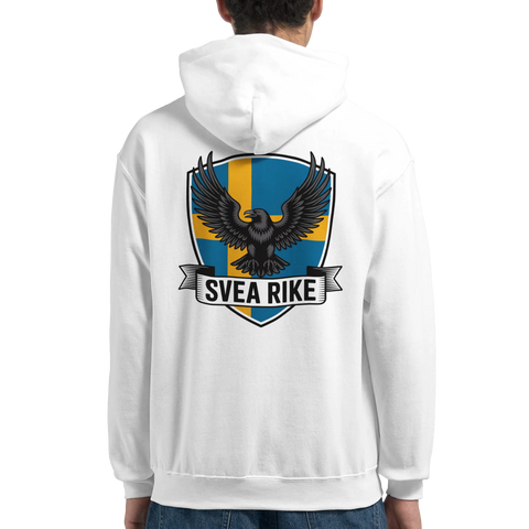 Svea Rike hoodie med svensk flagga och korp