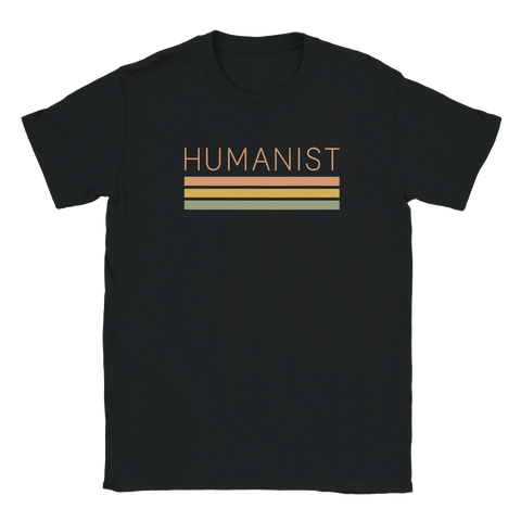 T-shirt med texten HUMANIST i retrodesign – svart t-shirt