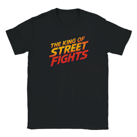 T-shirt med texten "The King of Street Fights" i retrospel-stil