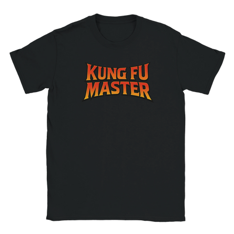 T-shirt med texten "Kung Fu Master" i retro fightingstil
