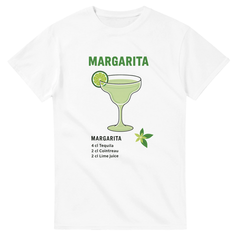T-shirt med margaritaglas och drinkrecept