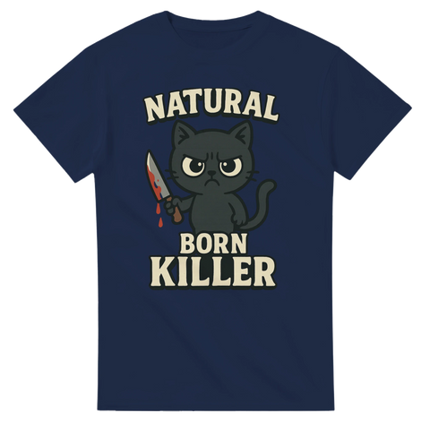T-shirt med katt och texten Natural Born Killer