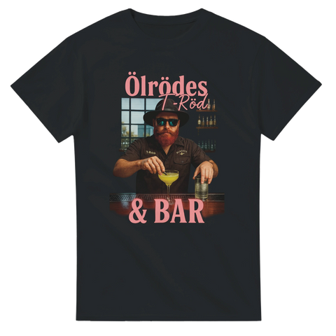 T-shirt med artisten Axwald Ölröde och texten "Ölrödes T-röd och bar"