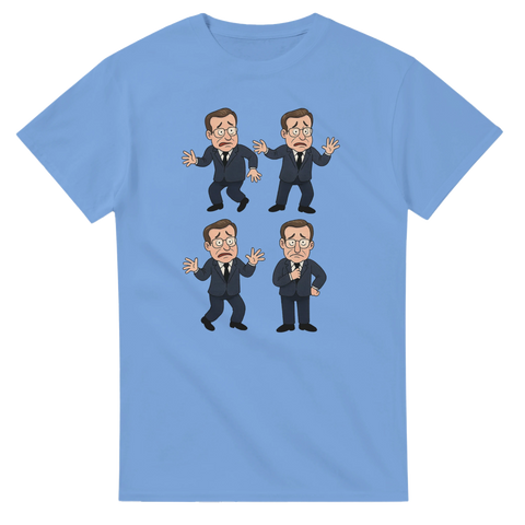 Ulf Kristersson som flaxar med armarna och rättar till slipsen på politisk satir t-shirt