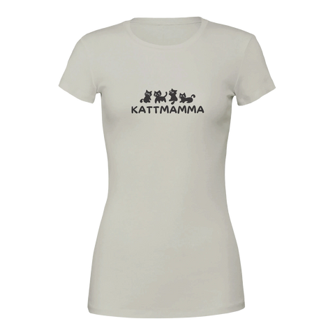 Kattälskande damt-shirt med minimalistisk och kärleksfull design