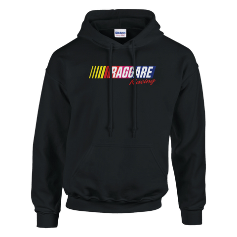 Hoodie med Raggare Racing Team-tryck i racingstil – idealisk för bilträffar, cruising och rockabilly.