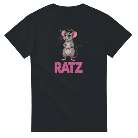 RATZ t-shirt med råtta och rosa glittertext – svart