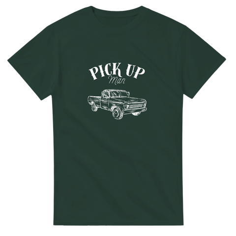 T-shirt med texten Pick Up Man och en vit pickupskiss
