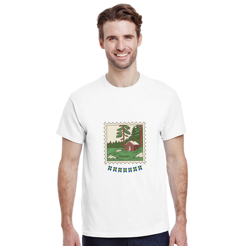 Sverige t-shirt med tryck i retrostil