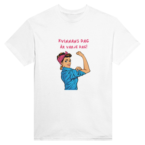 T-shirt med stark kvinna i retrostil