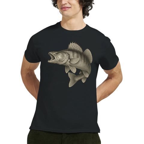 Sportfiske T-shirt Gös Zander Svart