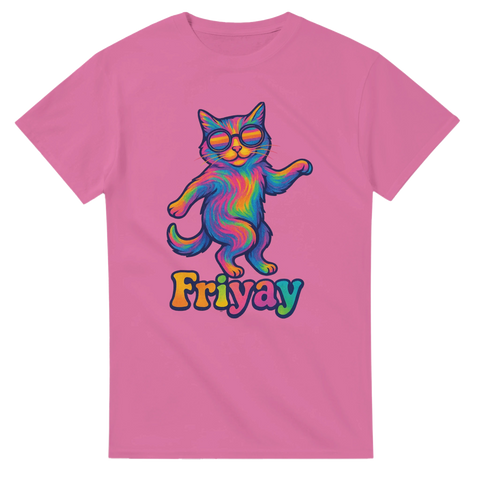 T-shirt med rolig fredagskänsla och dansande kattmotiv
