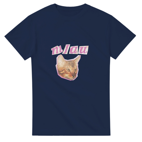 Snygg och sassy t-shirt med mjauande katt i retrostil