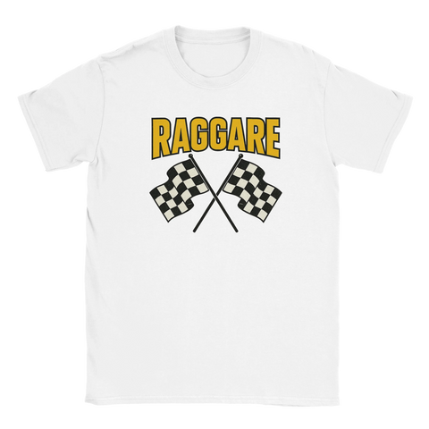 T-shirt med texten Raggare och korslagda racingflaggor