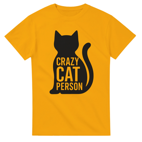 T-shirt med texten Crazy Cat Person och katt-silhuett