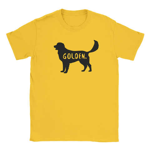 T-shirt med siluett av golden retriever och texten GOLDEN