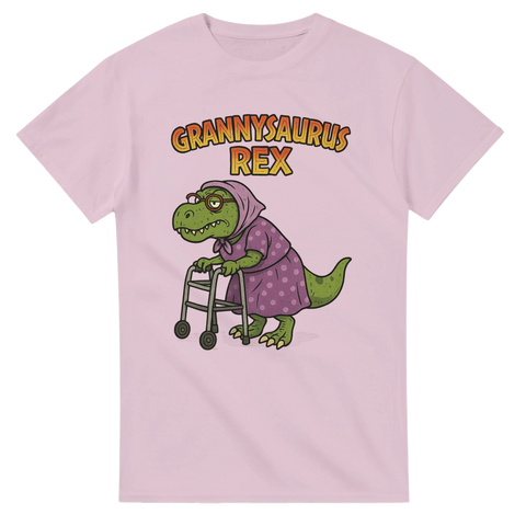 T-shirt med Grannysaurus Rex – dinosauriemormor med rullator