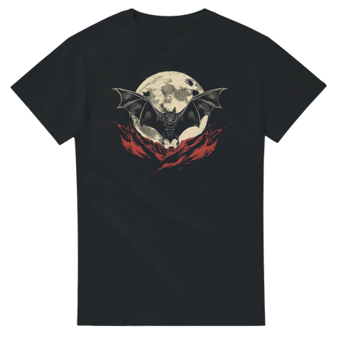 Halloween t-shirt med fladdermus och måne
