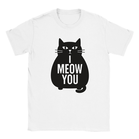 T-shirt med texten I Meow You och en svart kattillustration