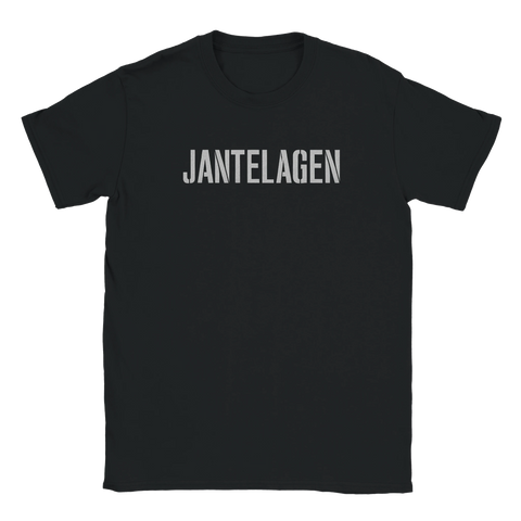 T-shirt med texten JANTELAGEN i versaler, svart