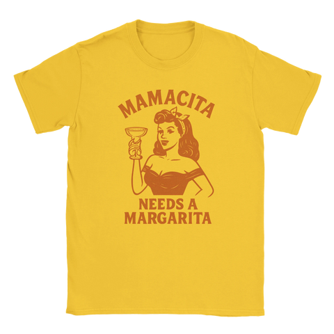 T-shirt med kvinna och texten Mamacita Needs a Margarita