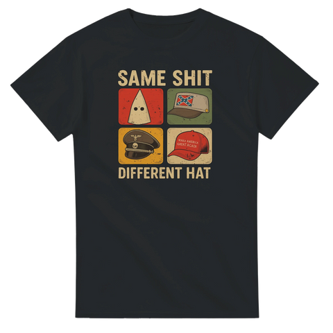 Humor t-shirt med satirtryck Same Shit Different Hat
