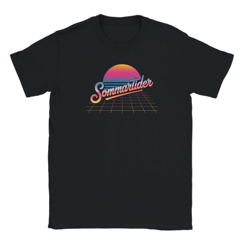 Sommartider T-shirt med retro 80-tals solnedgång