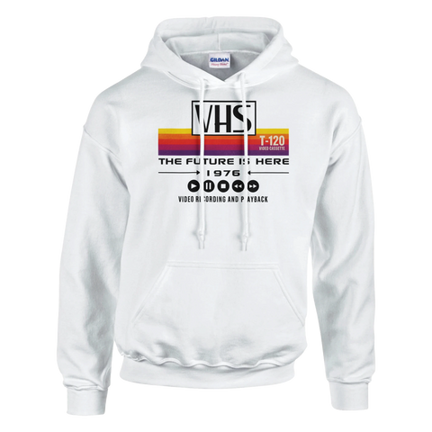 Retro hoodie med VHS-design i vintage stil