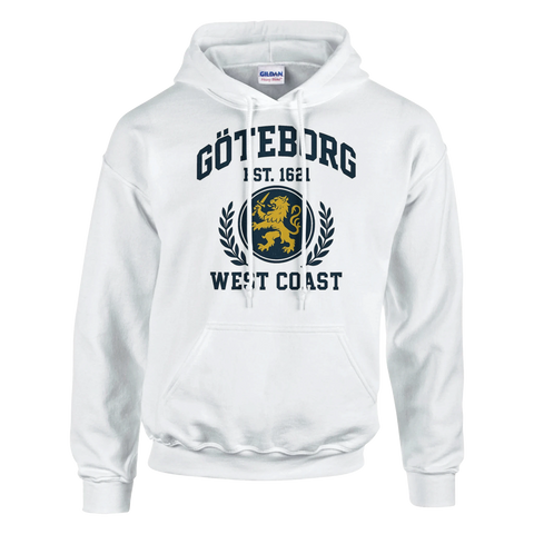 Hoodie med texten Göteborg West Coast och ett emblem med lejon