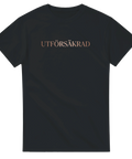 Minimalistiskt texttryck Utförsäkrad i kopparfärg – ironisk t-shirt för pojkvän