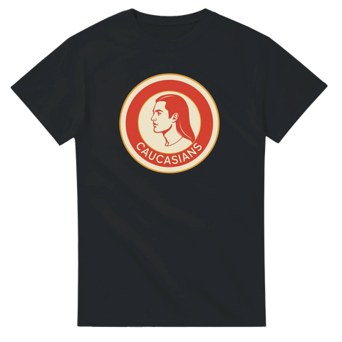 Svart t-shirt med kaxigt statementmotiv inspirerat av vintage sportlogotyper