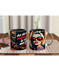 Mugg med texten Det där med människor är inte min grej och retromotiv.