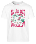 Retro illustration med palmer och strandstol – grafisk t-shirt för barn