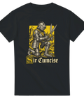 Medeltida riddare med sax och ordvitsen Sir Cumcise – grafisk t-shirt