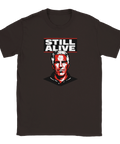 Brun t-shirt med uppkäftigt motiv föreställande Jeffrey Epstein