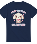 Söt kanin i bubblig stil med små hjärtan på marinblå t-shirt