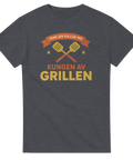Vintage-inspirerat tryck för grillmästare med stjärnor och spadar – mörkgrå t-shirt