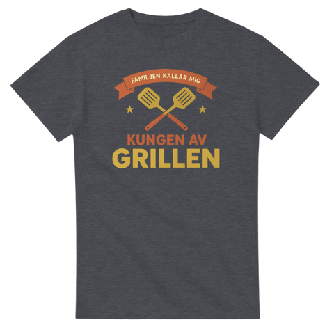 Vintage-inspirerat tryck för grillmästare med stjärnor och spadar – mörkgrå t-shirt