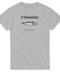 Ljusgrå t-shirt med fjärsing fiskillustration
