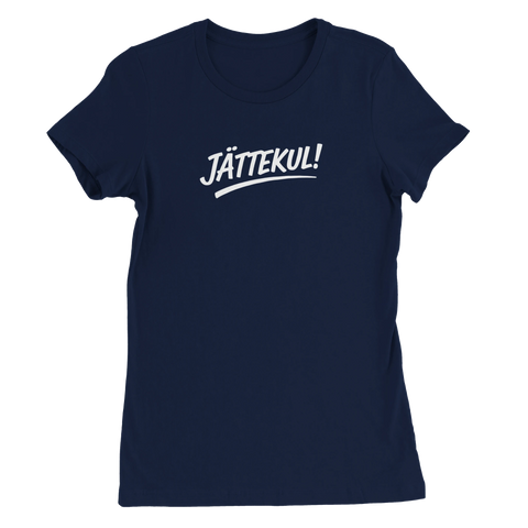 Mörkblå t-shirt med vit textdesign och kaxig attityd