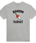 Bakom Flötet" textmotiv med fiskespö t-shirt