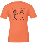 I've got your back!" stickfigurer på orange premium T-shirt.