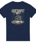 Kuslig retro horror-design med ensamt torp – t-shirt med tryck