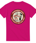 Vintage varningsreklam i satirisk stil – grafisk t-shirt med mörk humor